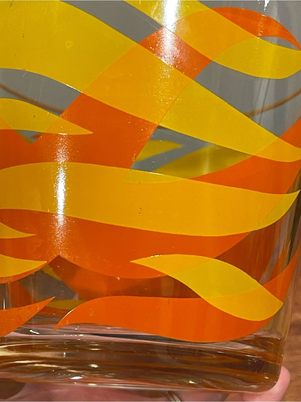 READ STARLYTE Mid Century Modern MCM Glass Ice Bucket 5” Orange Yellow